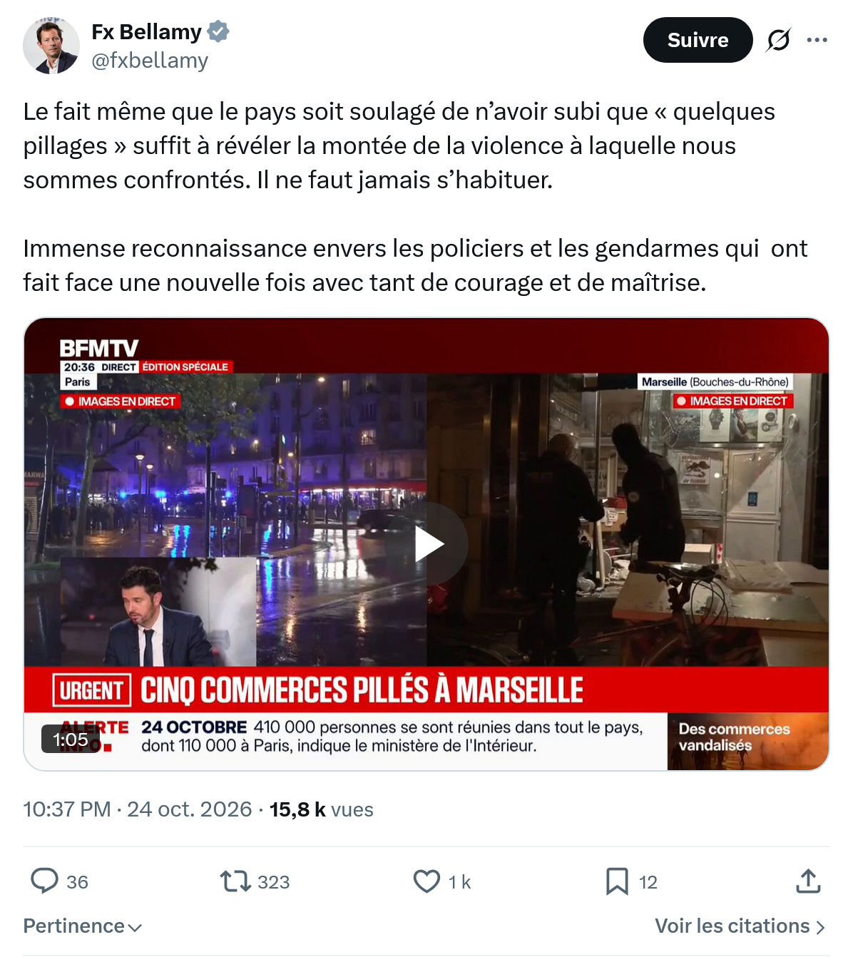 Fx Bellamy: Le fait même que le pays...