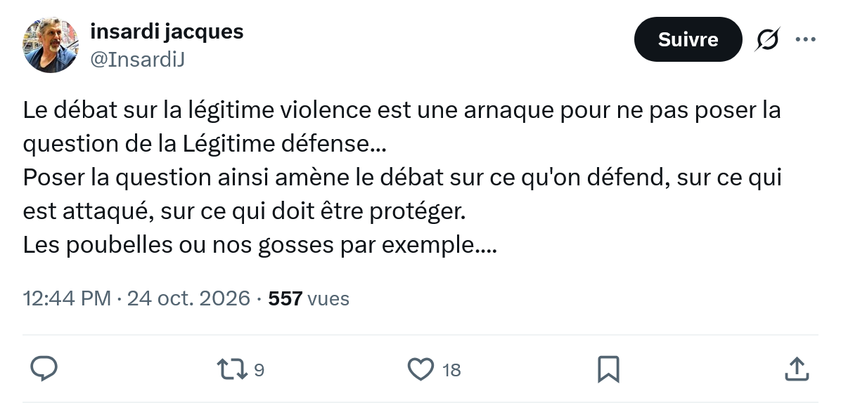 Insardi Jacques: Le débat sur la légitime...