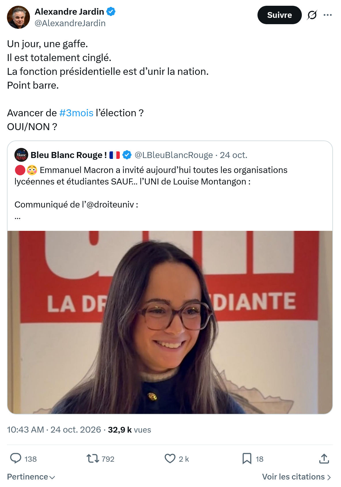 Alexandre Jardin: Il est totalement cinglé...