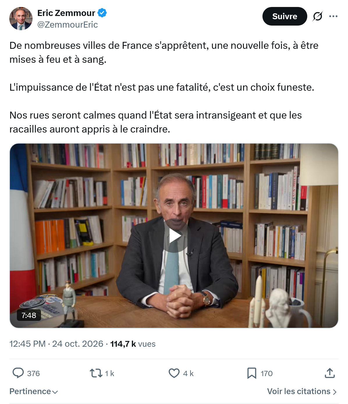 Eric Zemmour: De nombreuses villes de France...