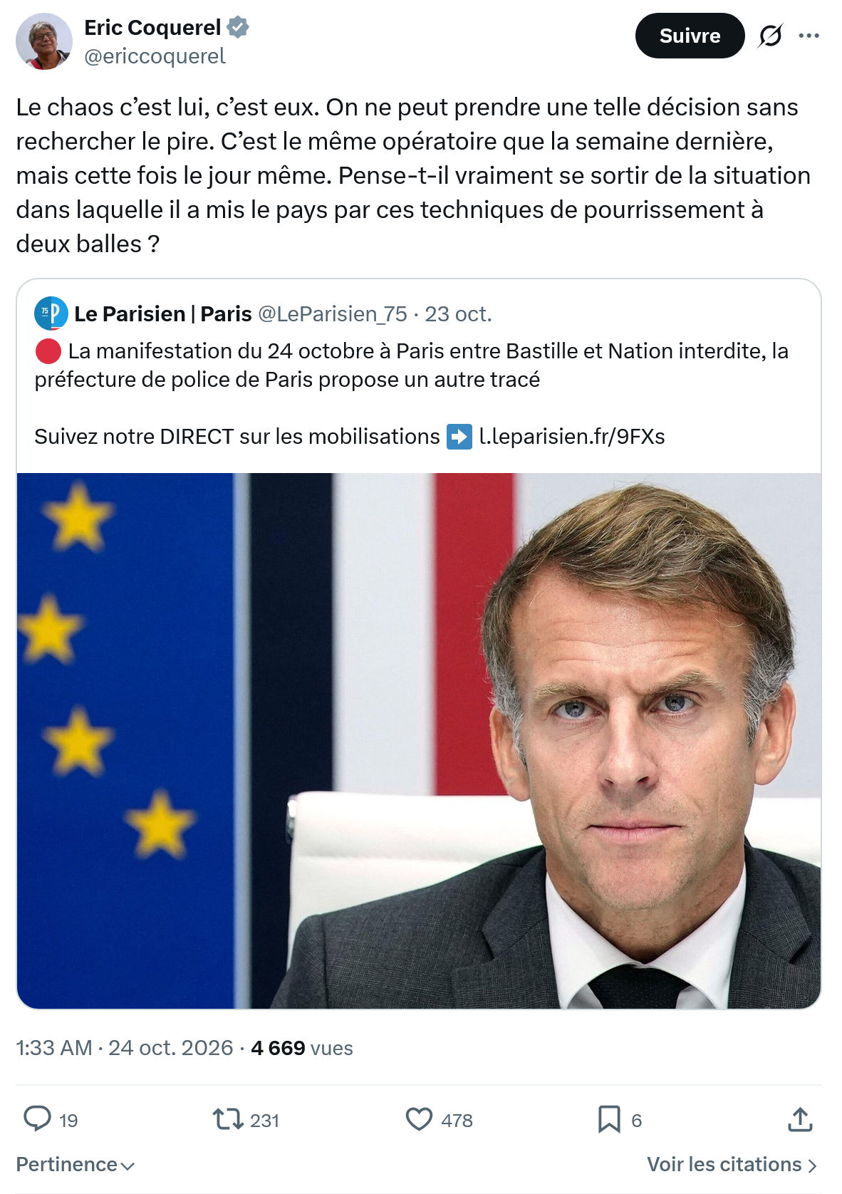 Eric Coquerel: Le chaos c’est lui, c’est eux...