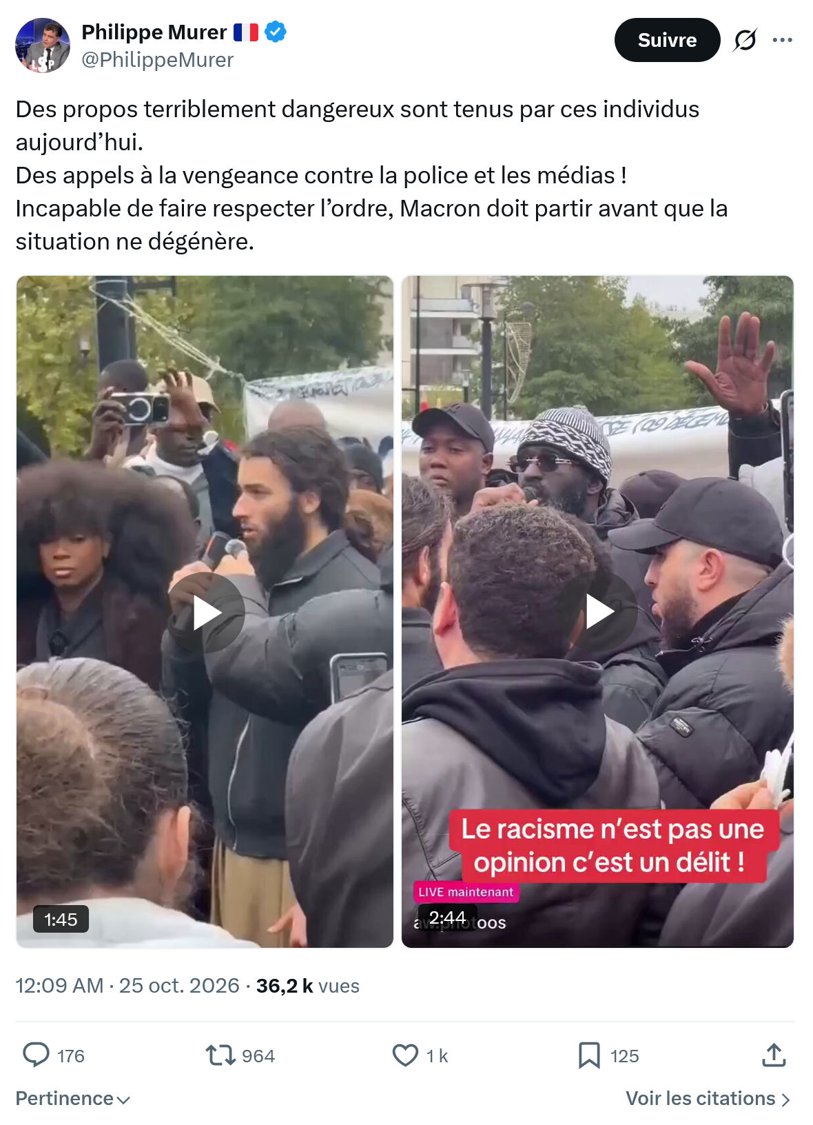 Philippe Murer: Des propos terriblement...