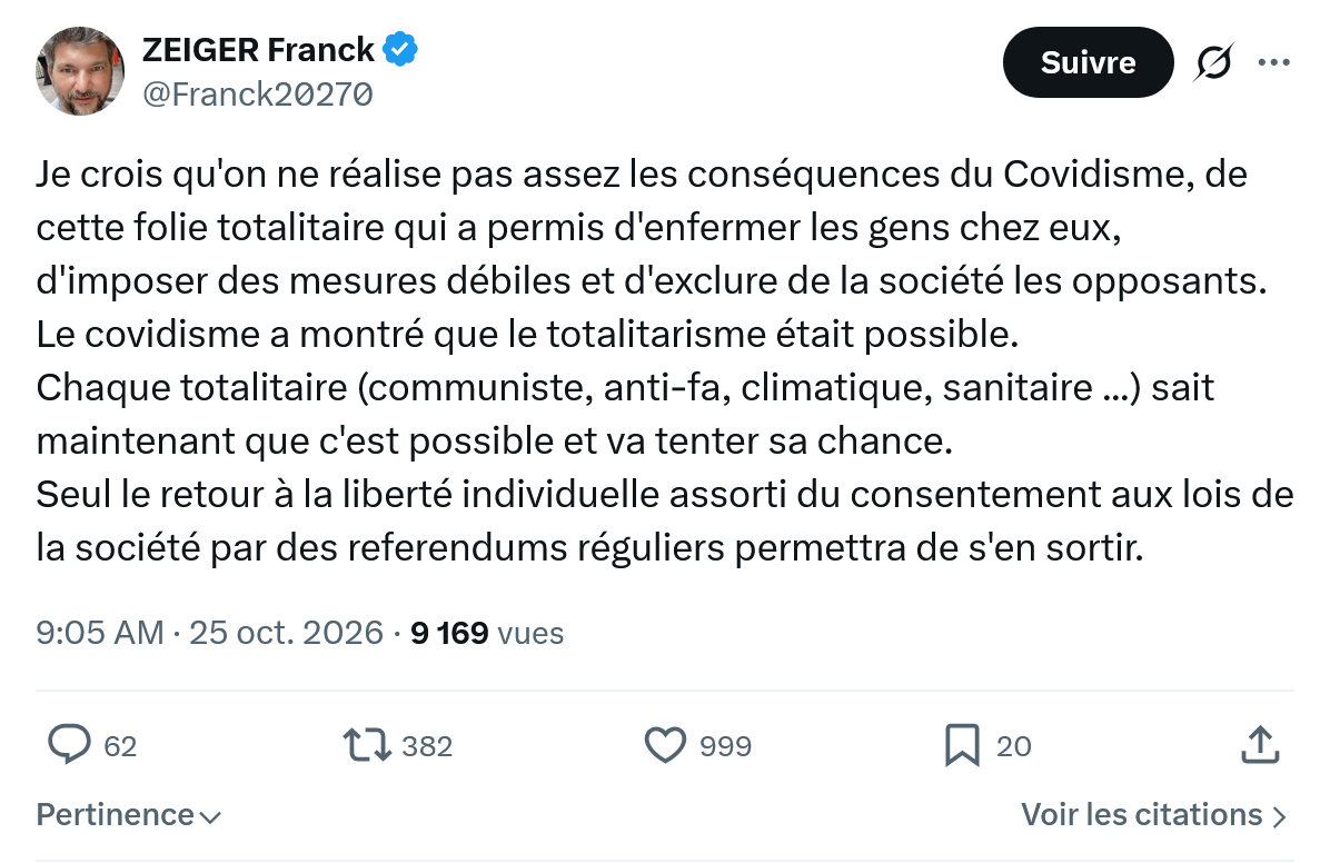 Zeiger Franck: Je crois qu'on ne réalise...