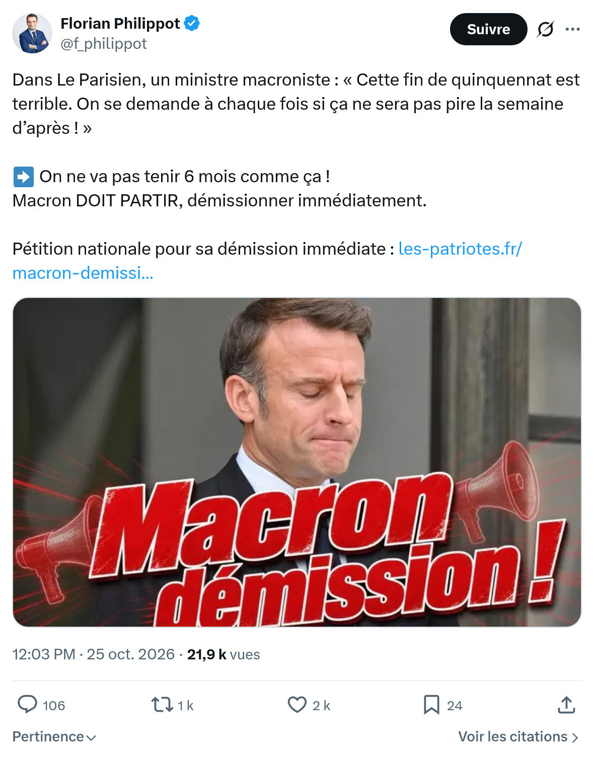 Florian Philippot: Dans Le Parisien, un ministre...