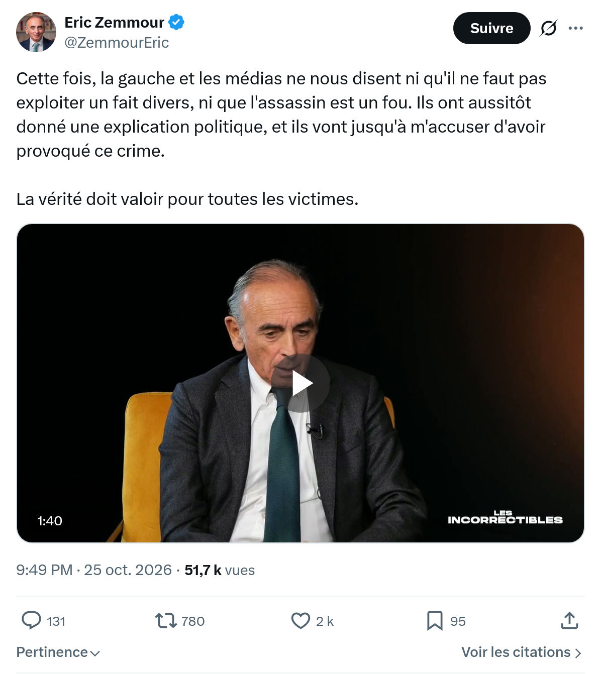 Eric Zemmour: Cette fois, la gauche...