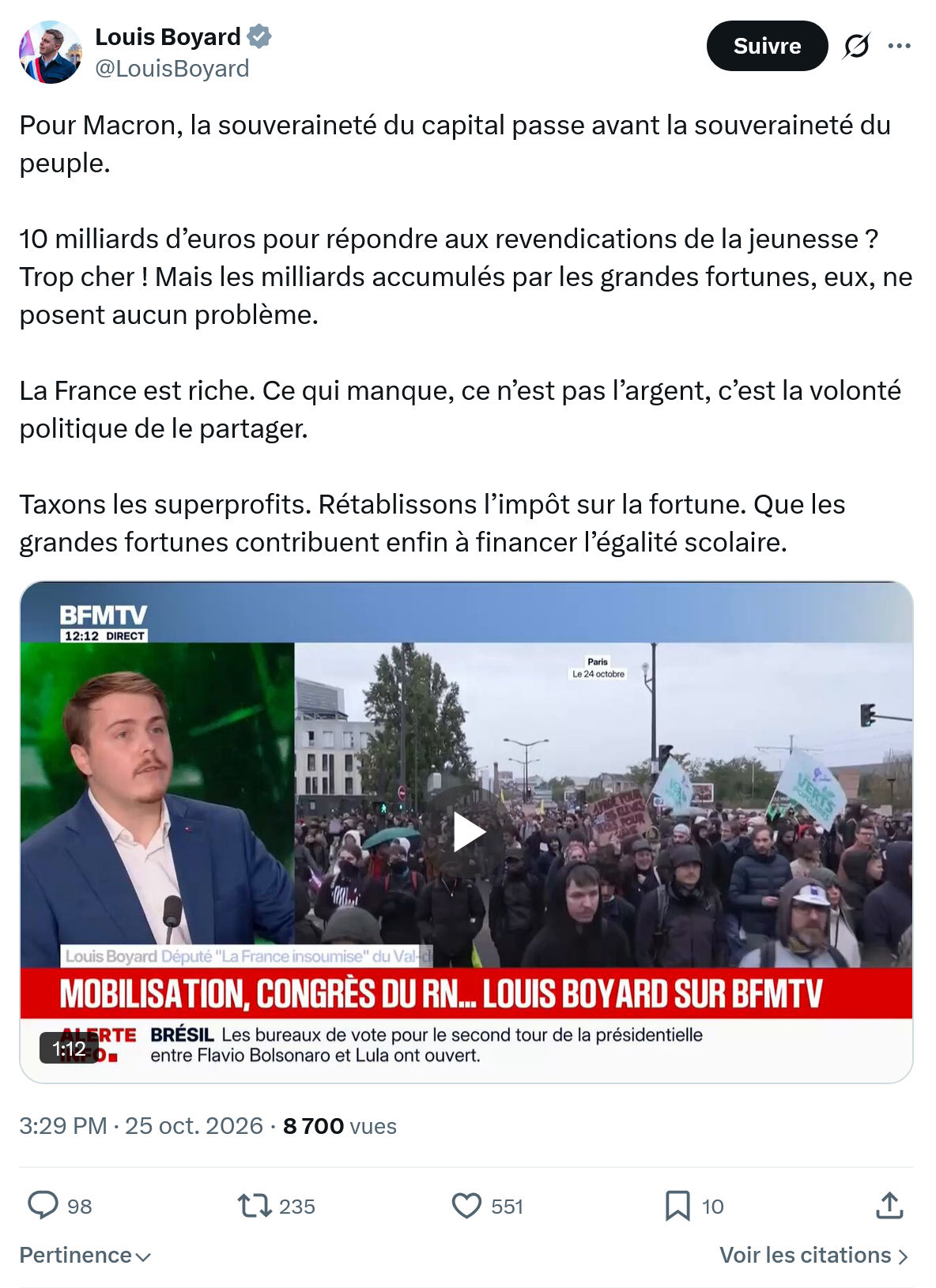 Louis Boyard: Pour Macron, la souveraineté...