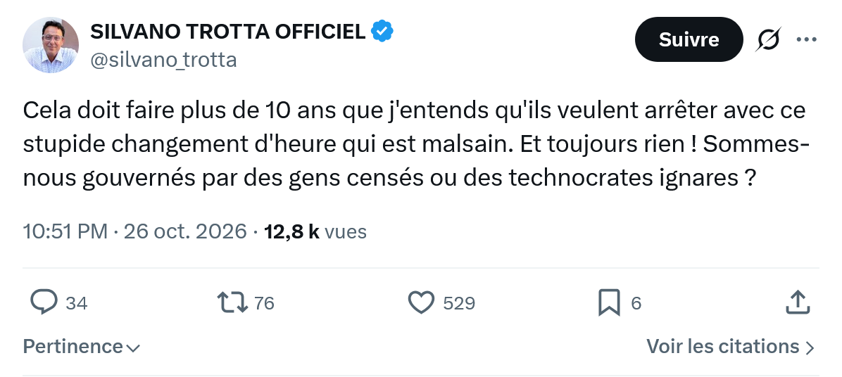 Silvano Trotta: Cela doit faire plus de 10...
