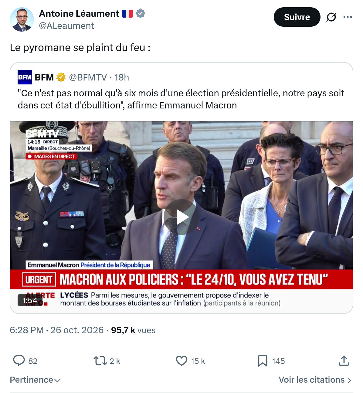 Antoine Léaument: Le pyromane...