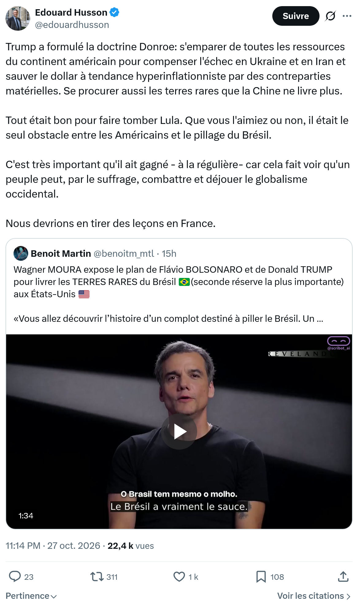 Édouard Husson: Trump a formulé la doctrine Donroe...