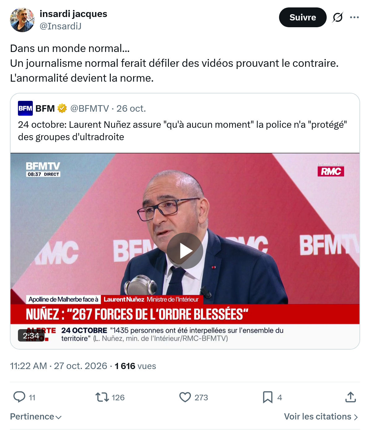 Insardi Jacques: Dans un monde normal...