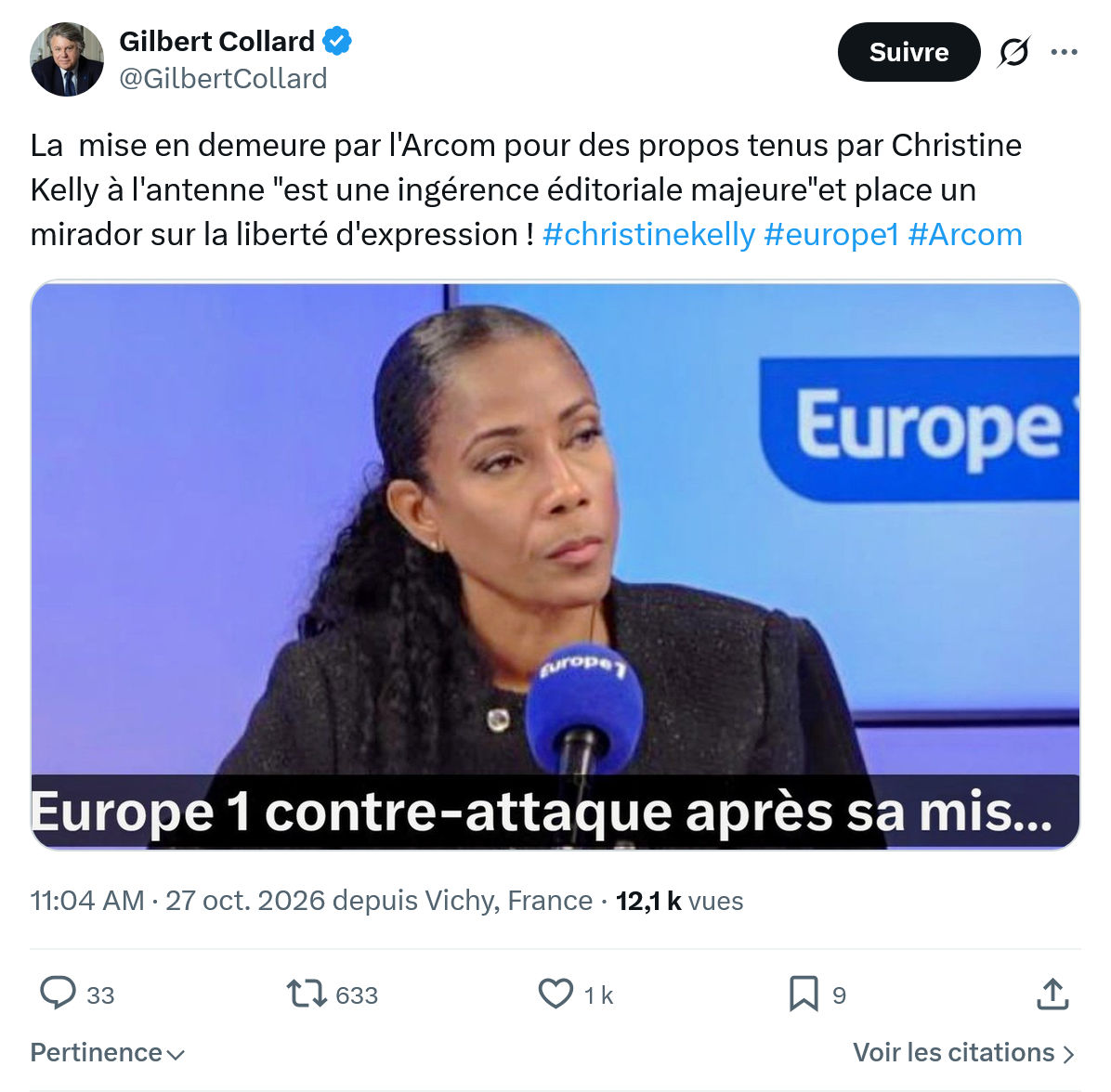 Gilbert Collard: La  mise en demeure par l'Arcom...
