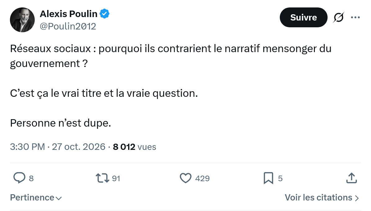 Alexis Poulin: Réseaux sociaux...