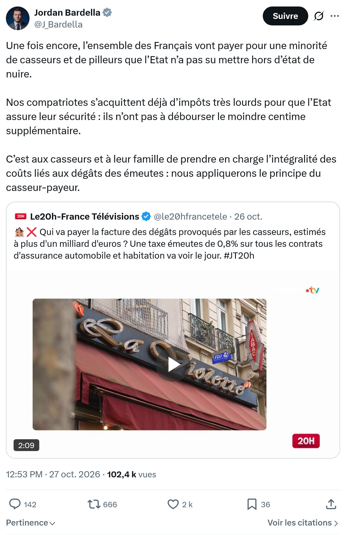 Jordan Bardella: Une fois encore...