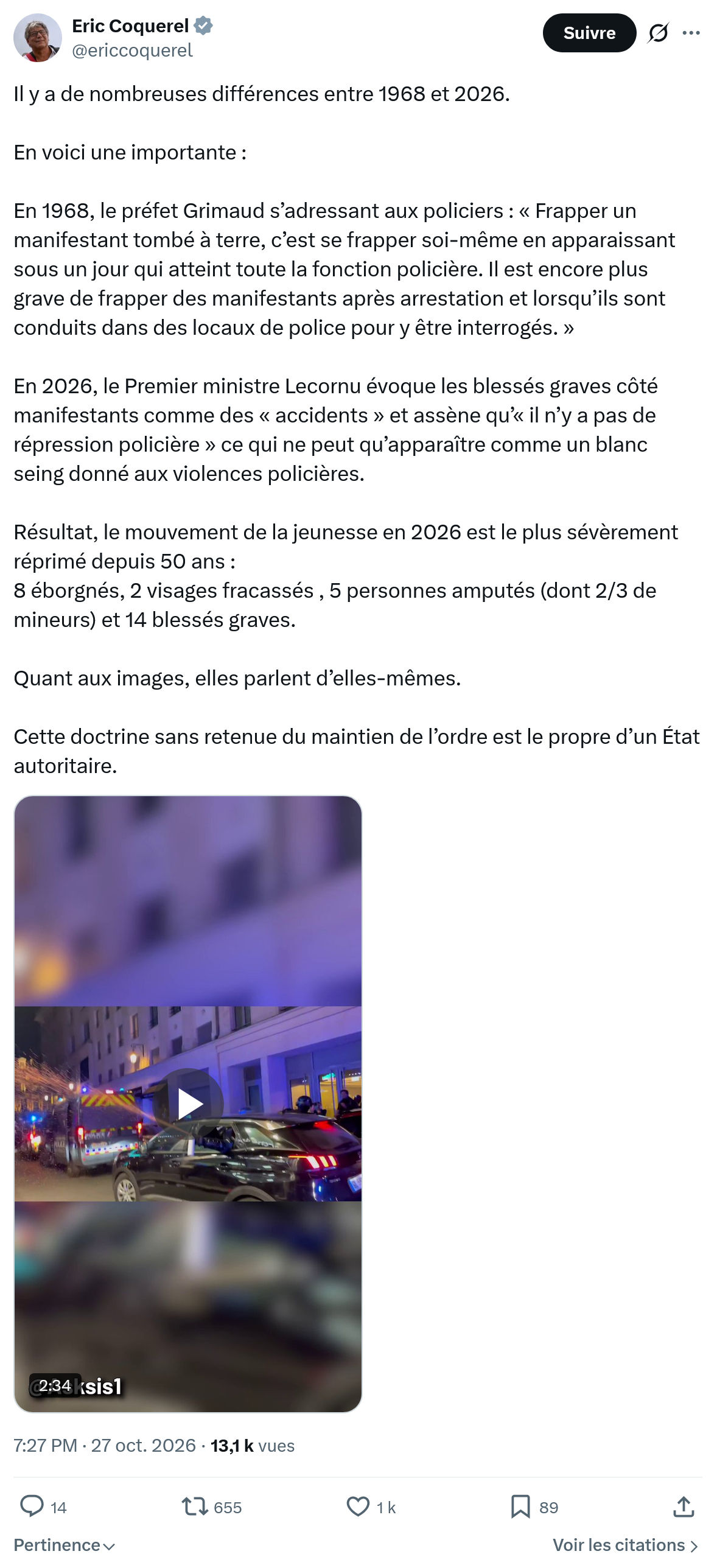 Eric Coquerel: Il y a de nombreuses différences...