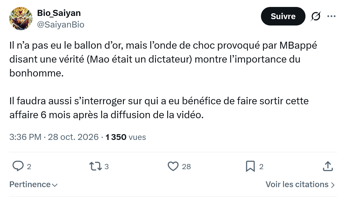 Bio Saiyan: Il n’a pas eu le ballon d’or...