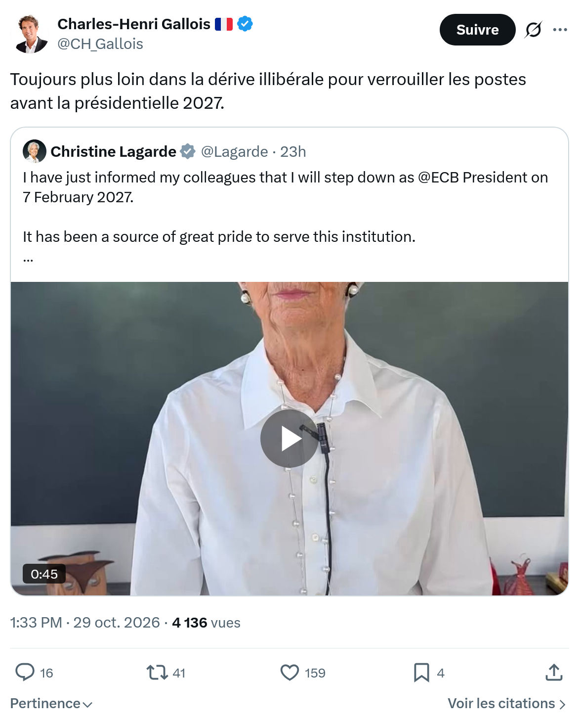 Charles-Henri Gallois: Toujours plus loin dans la dérive...