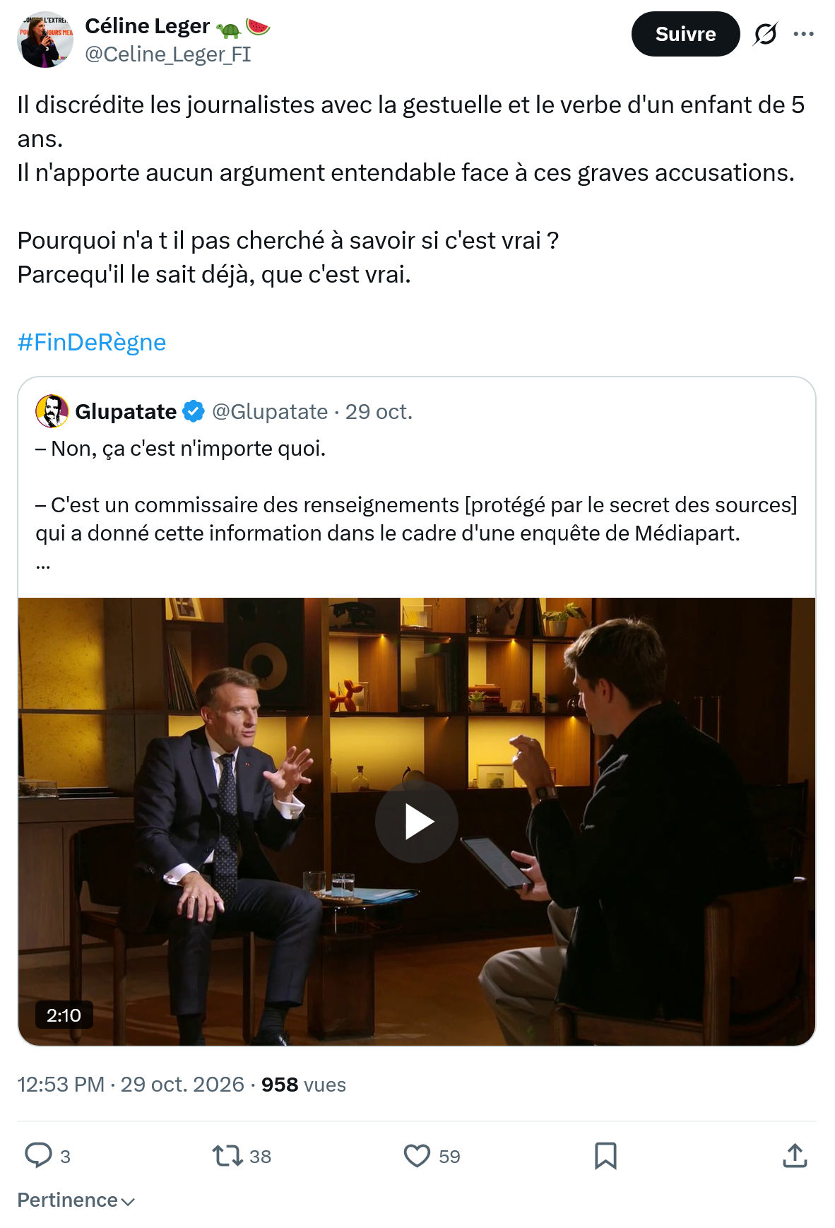 Céline Léger: Il discrédite les journalistes...