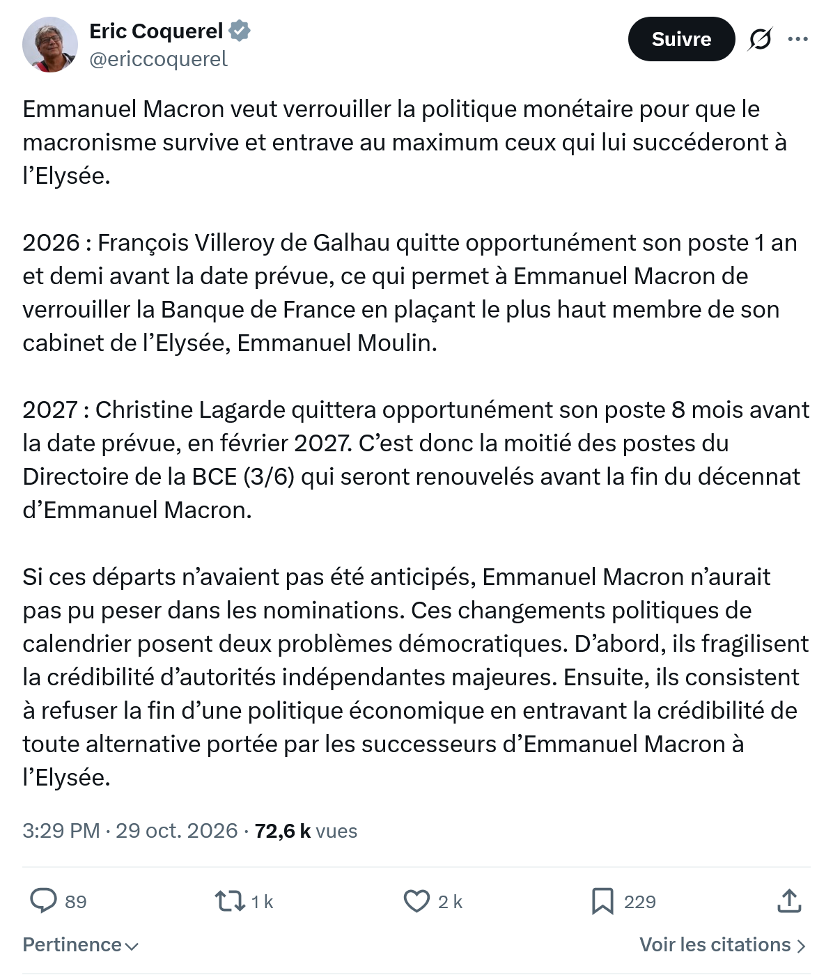 Eric Coquerel: Emmanuel Macron veut verrouiller...