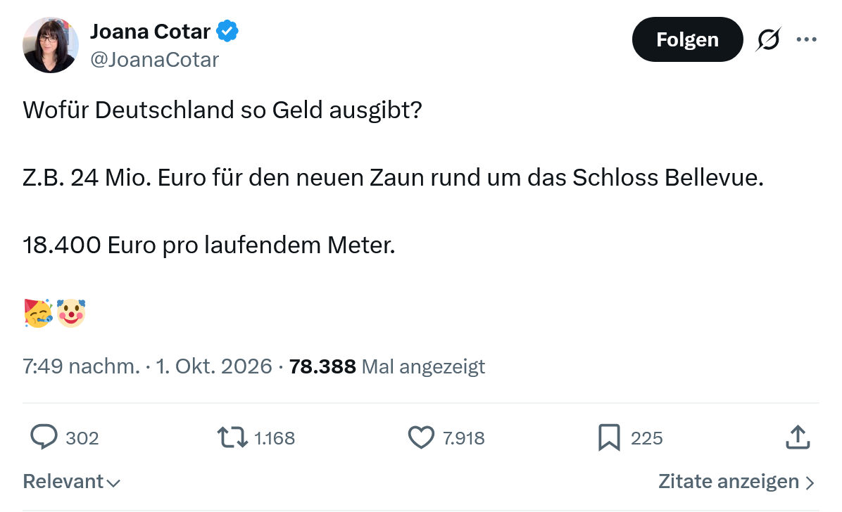Joana Cotar: Wofür Deutschland so Geld ausgibt...