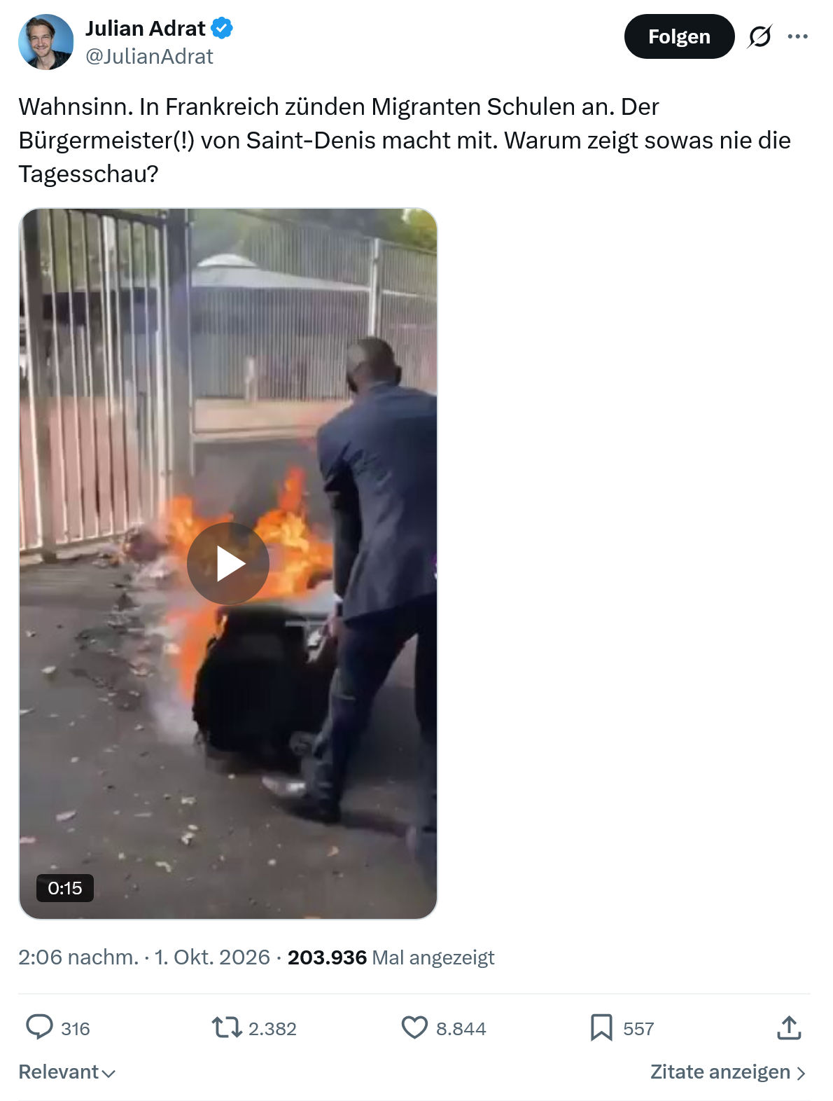 Julian Adrat: Wahnsinn. In Frankreich...