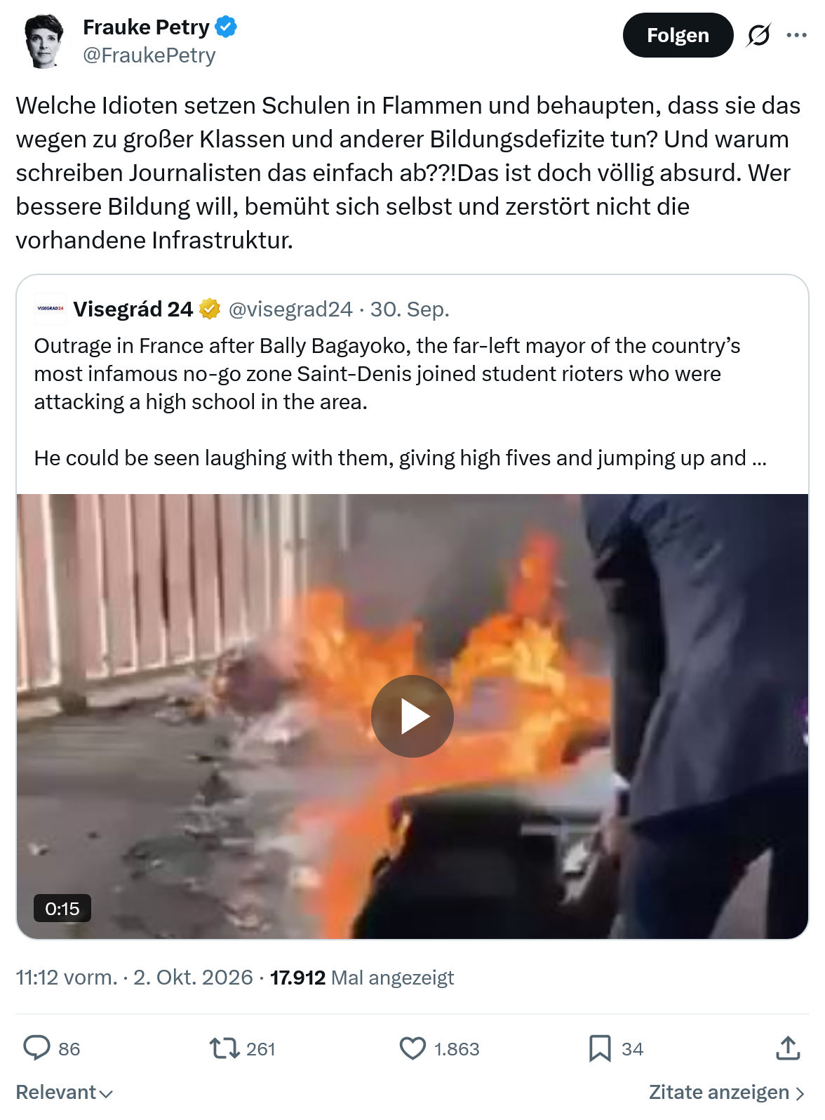 Frauke Petry: Welche Idioten setzen Schulen...