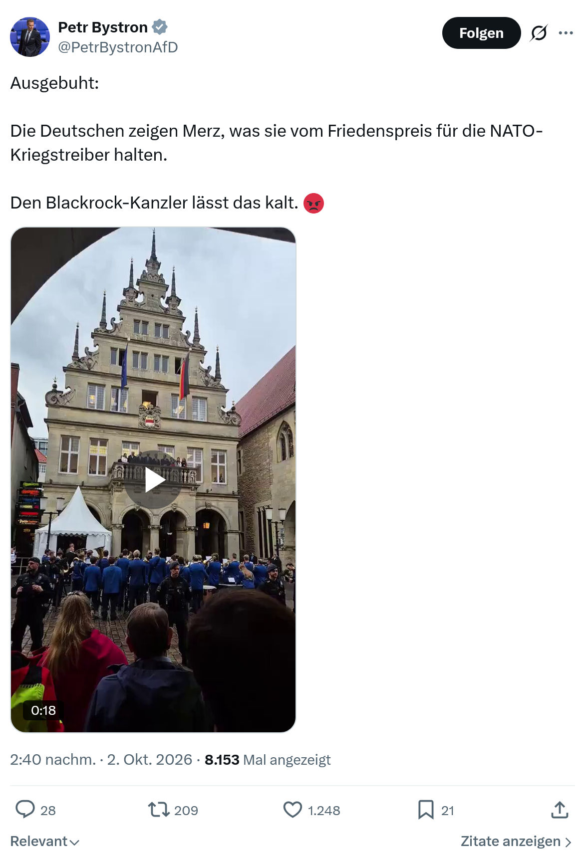 Petr Bystron: Die Deutschen zeigen Merz...
