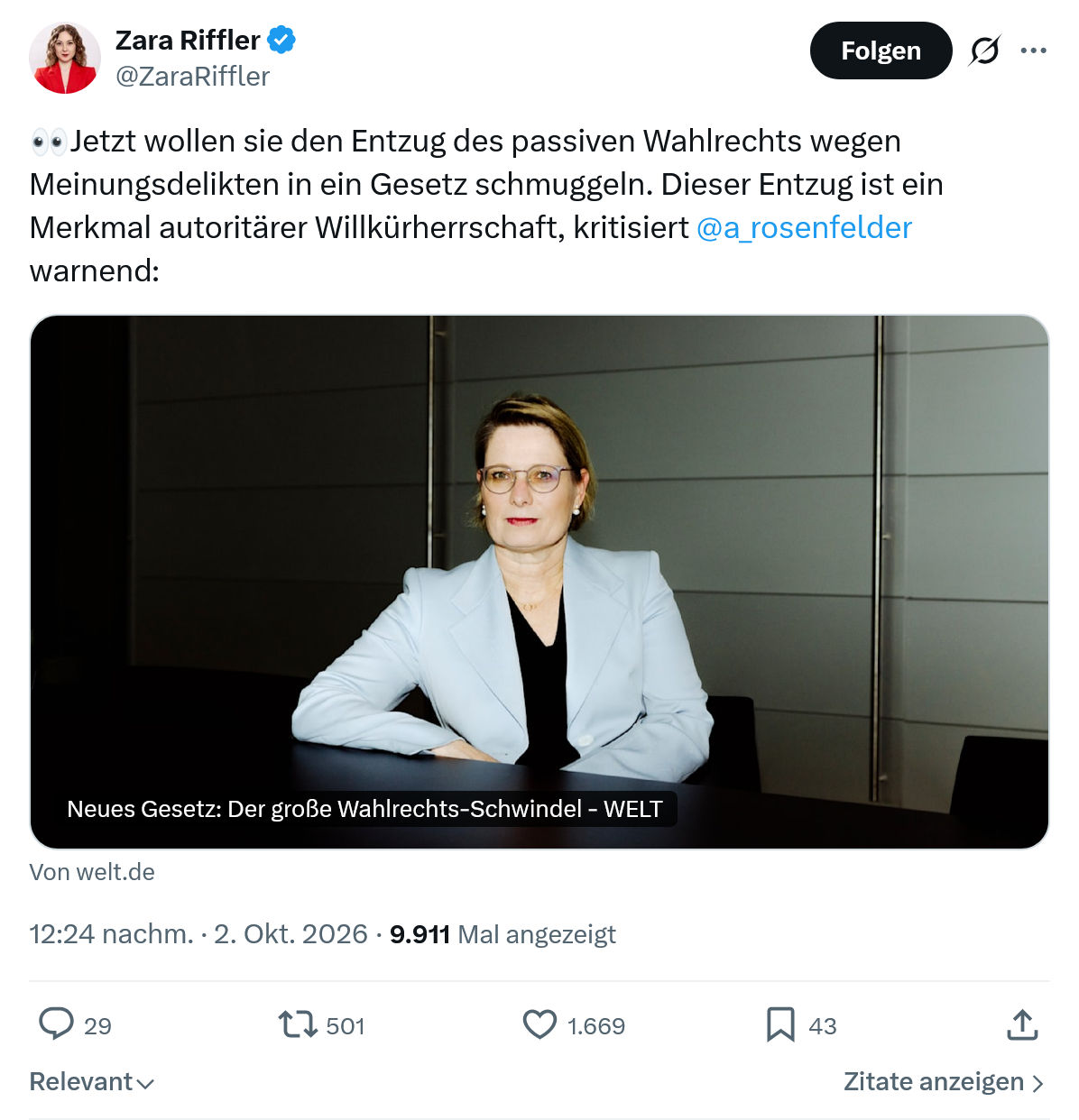 Zara Riffler: 👀Jetzt wollen sie den Entzug...