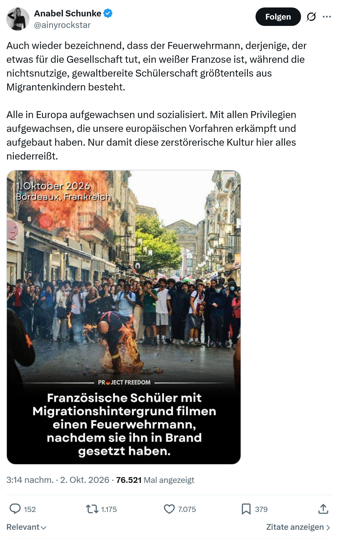 Anabel Schunke: Auch wieder bezeichnend...