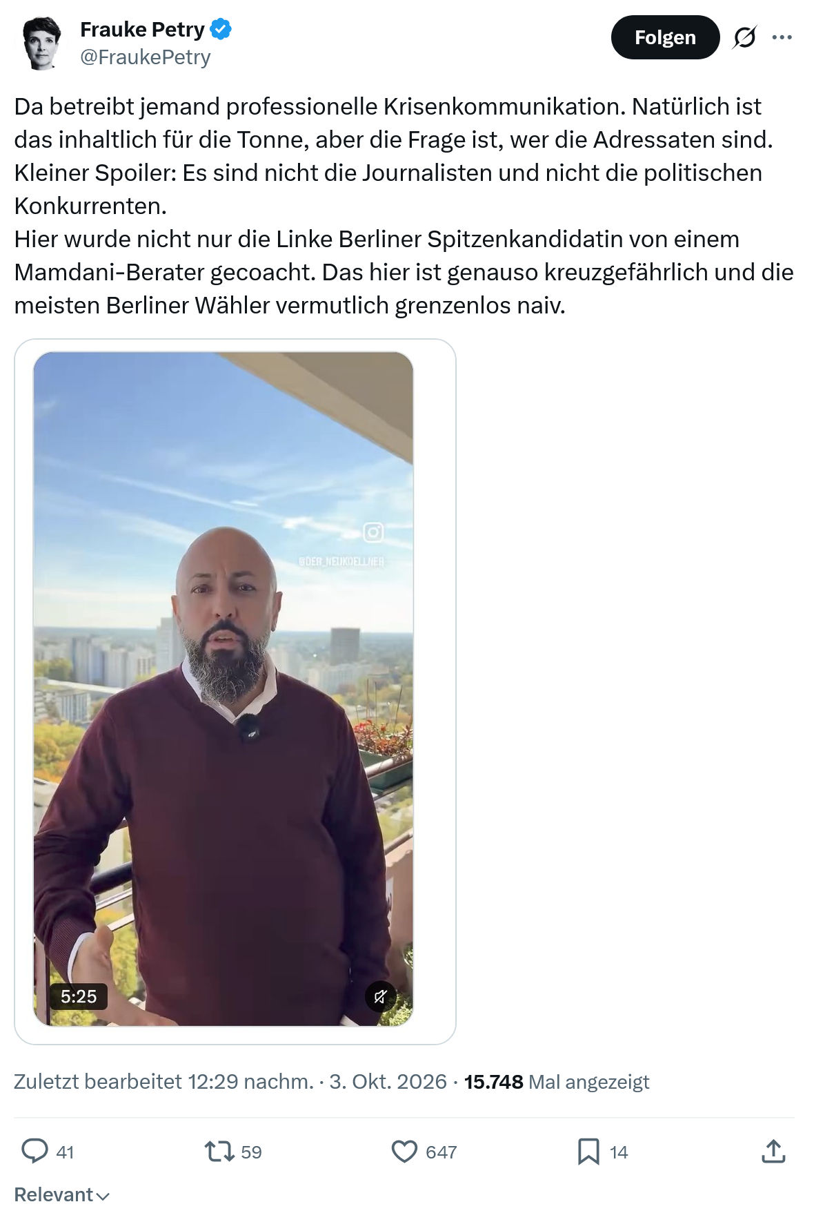 Frauke Petry: Da betreibt jemand professionelle...
