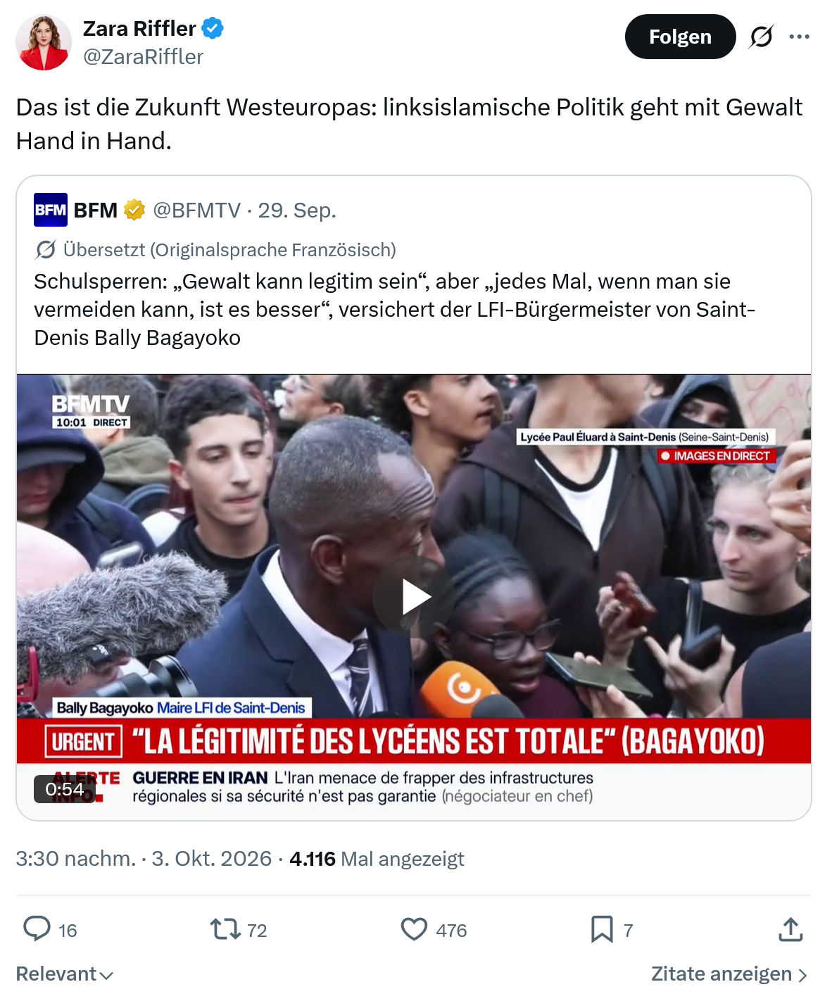 Zara Riffler: Das ist die Zukunft Westeuropas...