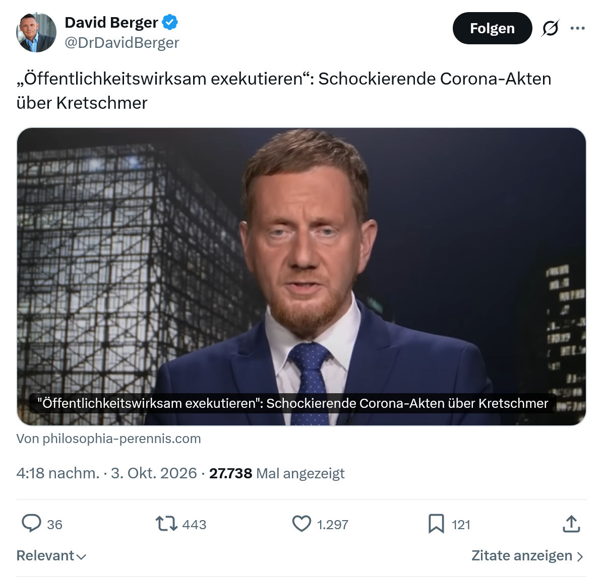 David Berger: „Öffentlichkeitswirksam exekutieren“...