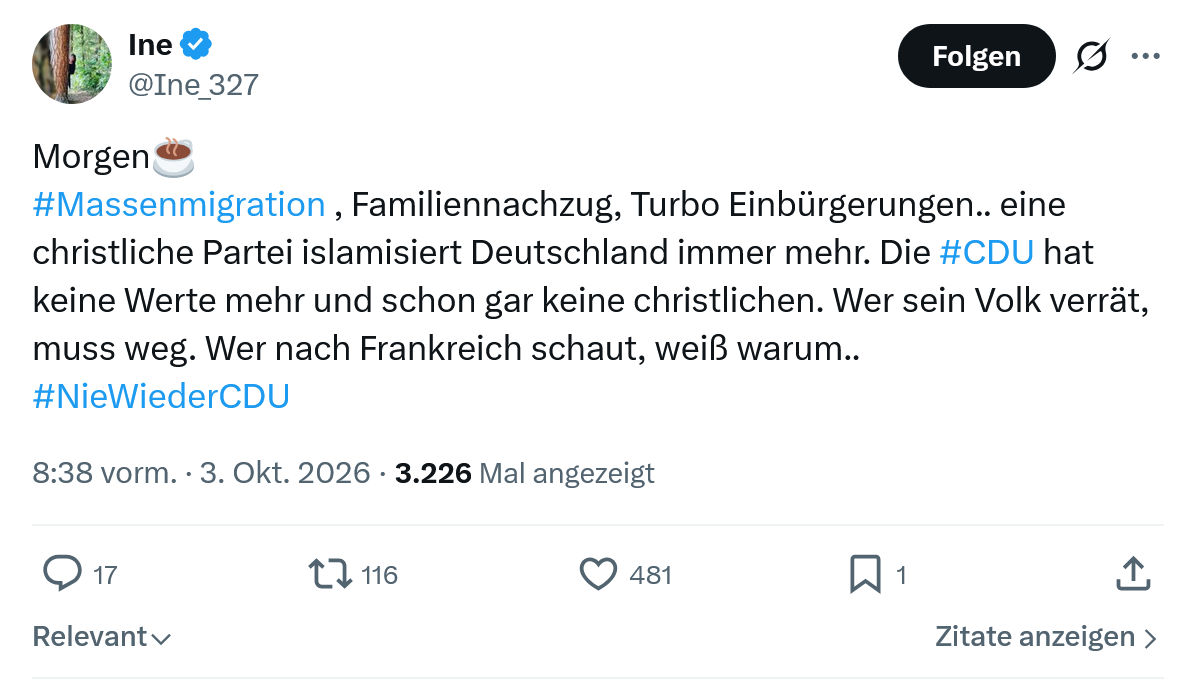 Ine: #Massenmigration , Familiennachzug, Turbo Einbürgerungen...