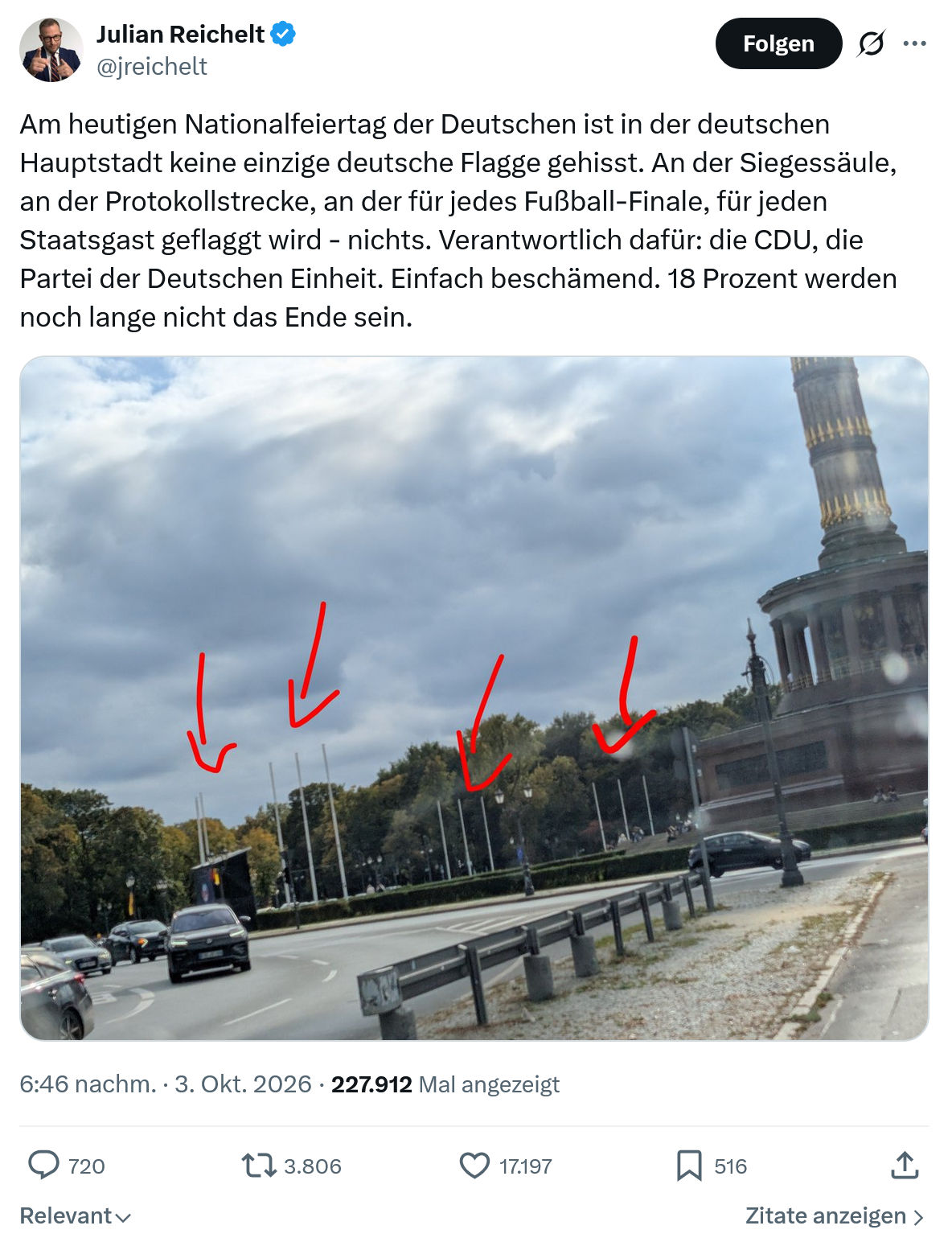 Julian Reichelt: Am heutigen Nationalfeiertag...