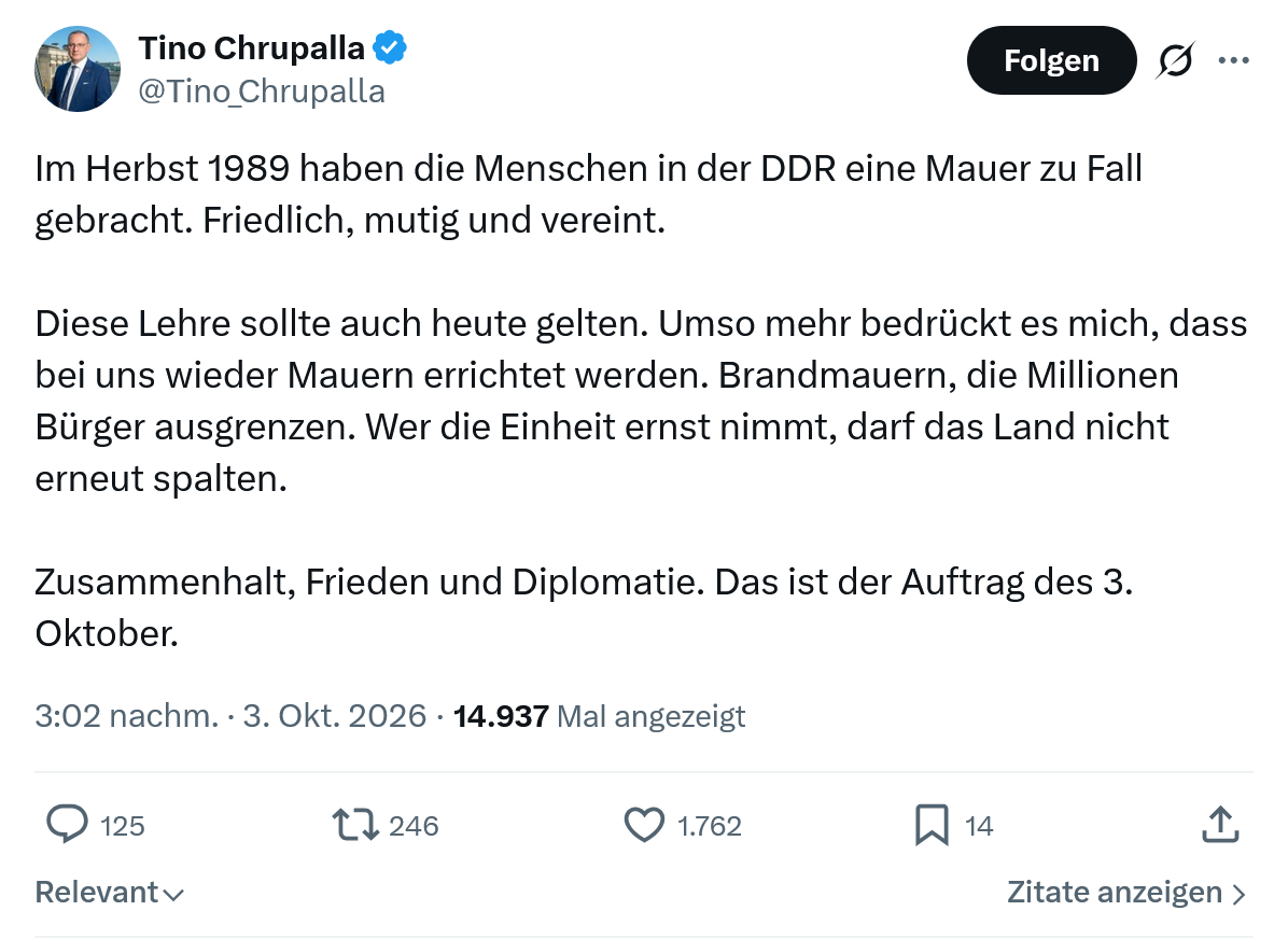 Tino Chrupalla: Im Herbst 1989 haben...