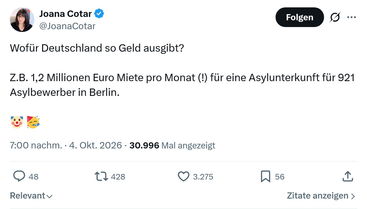 Joana Cotar: Wofür Deutschland so Geld ausgibt...