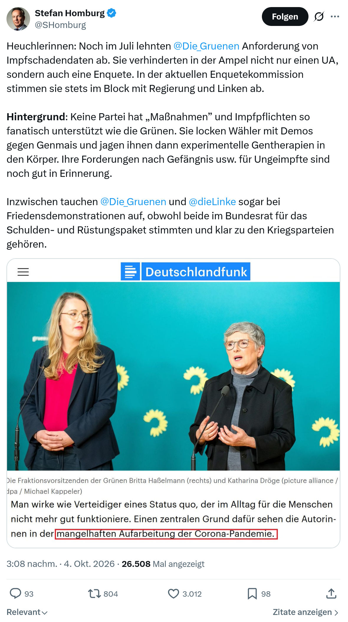 Stefan Homburg: Heuchlerinnen...