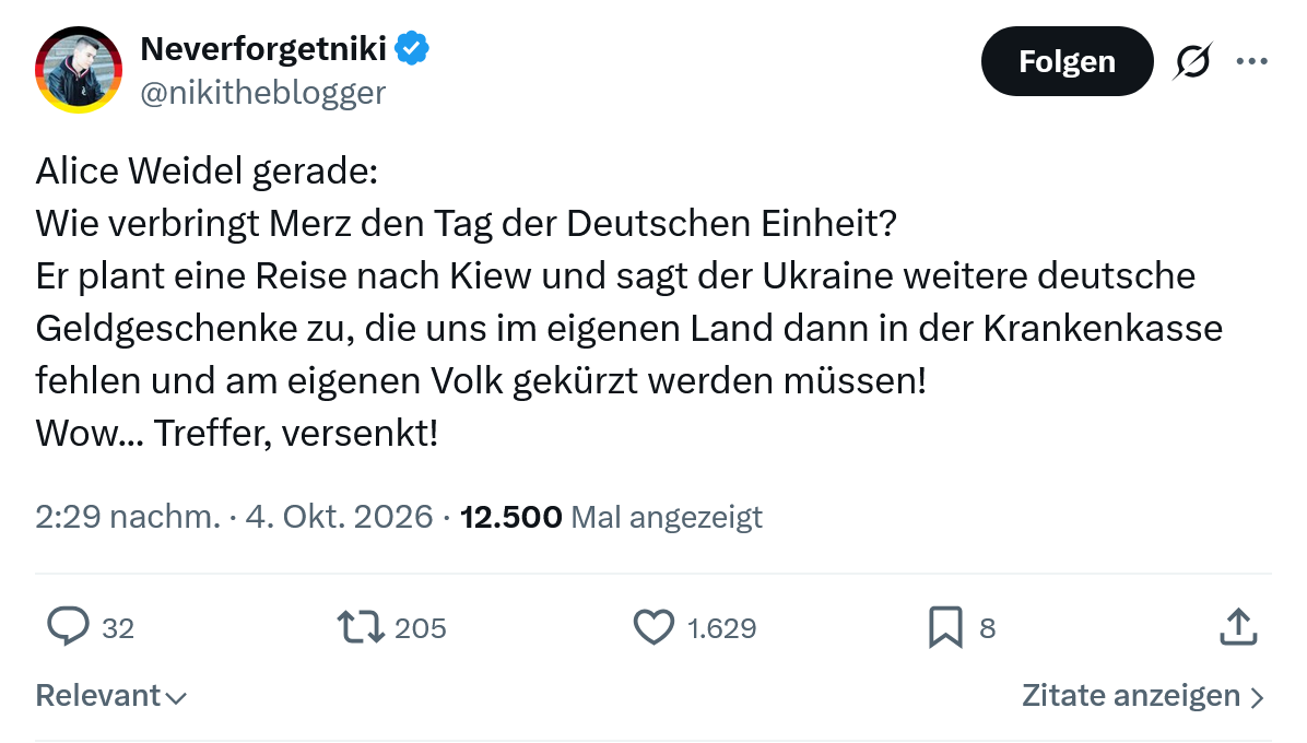 Neverforgetniki: Alice Weidel gerade...