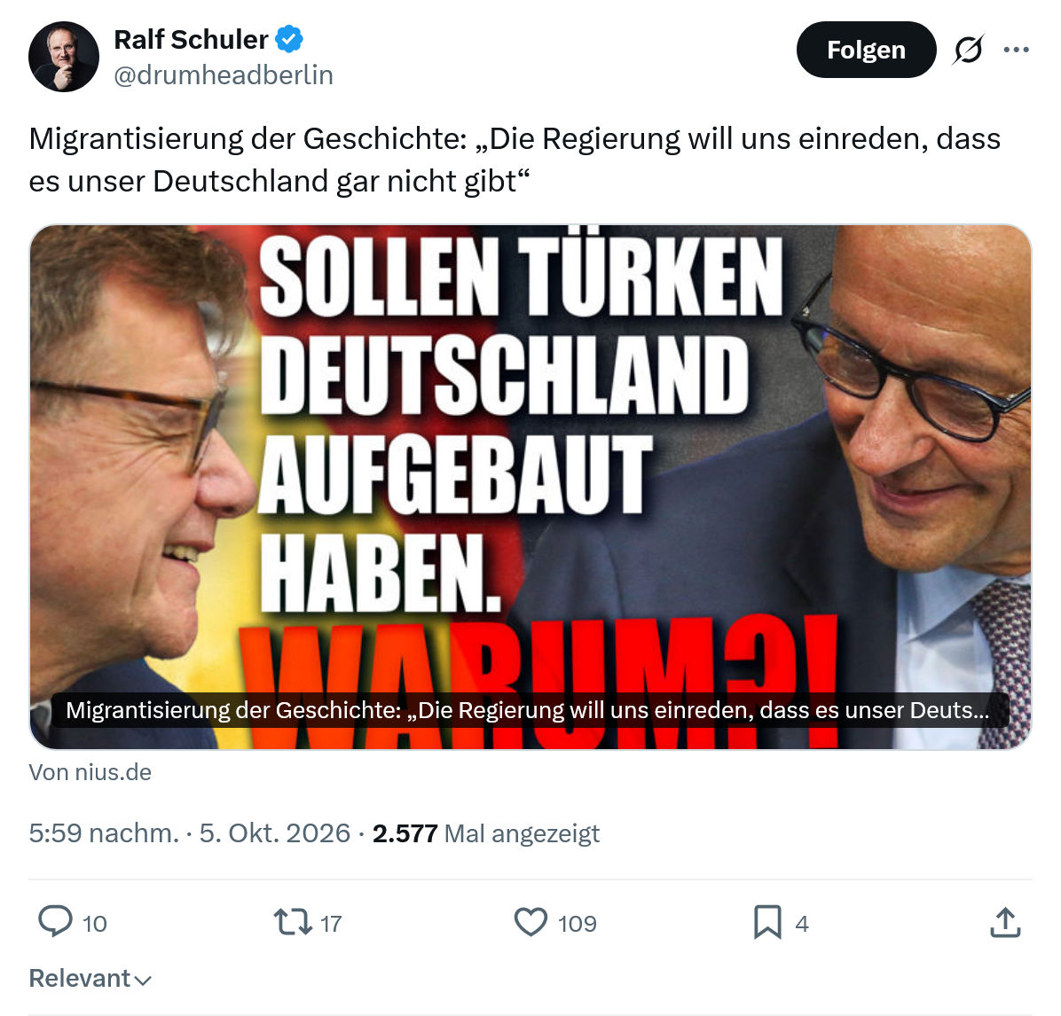 Ralf Schuler: Migrantisierung der Geschichte...