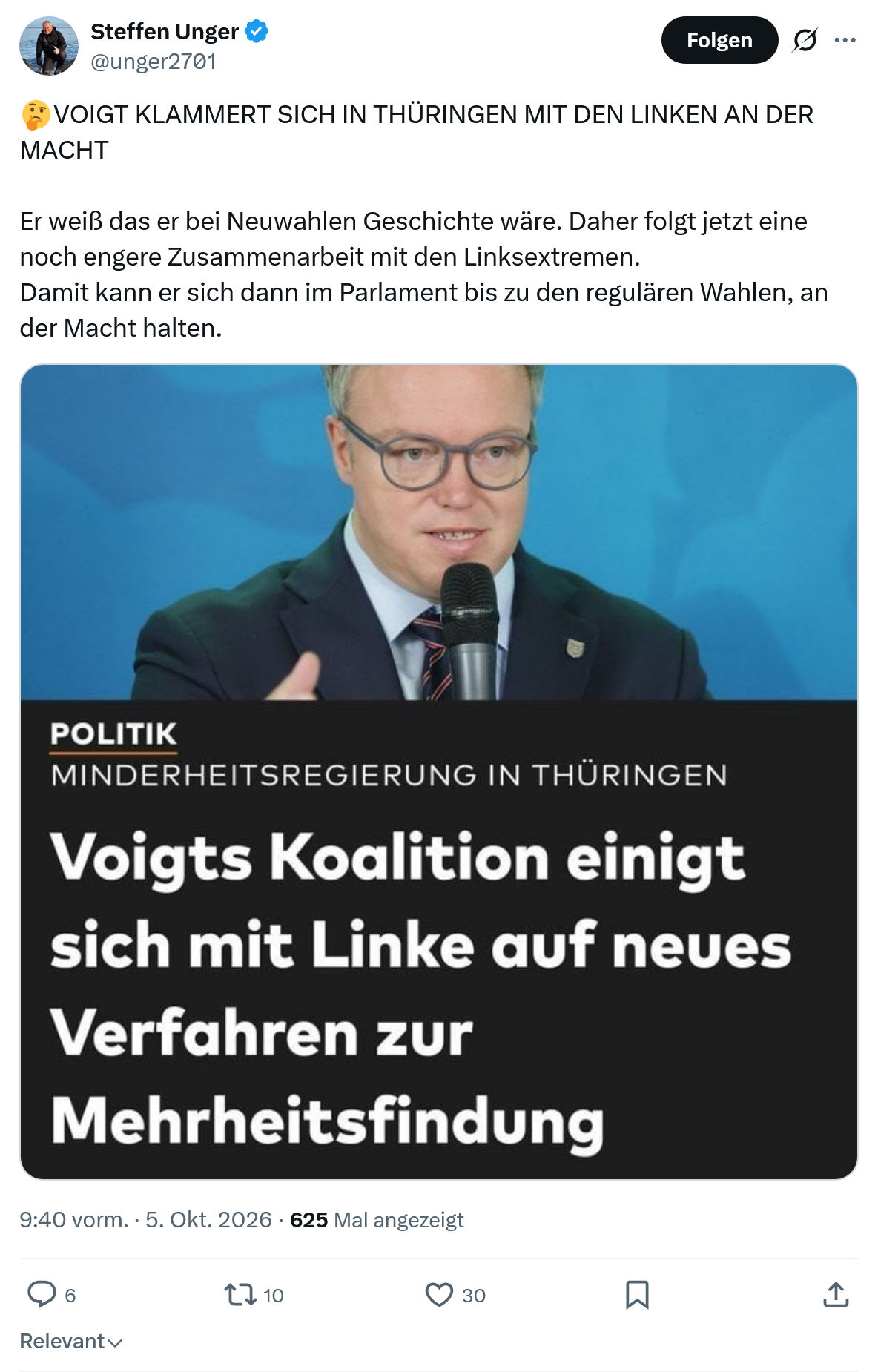 Steffen Unger: VOIGT KLAMMERT SICH...