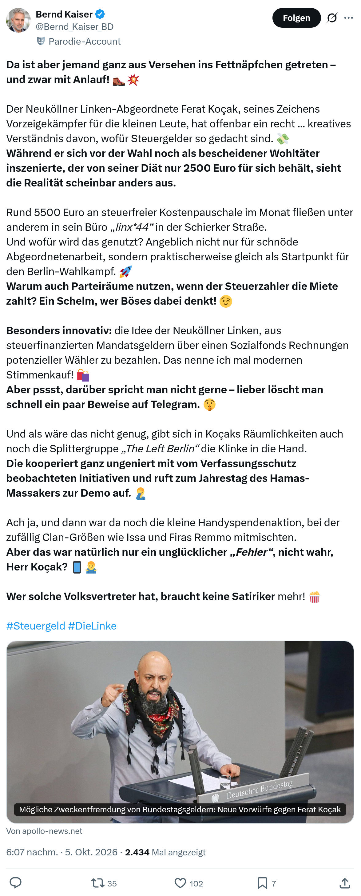 Bernd Kaiser: Da ist aber jemand ganz aus Versehen...