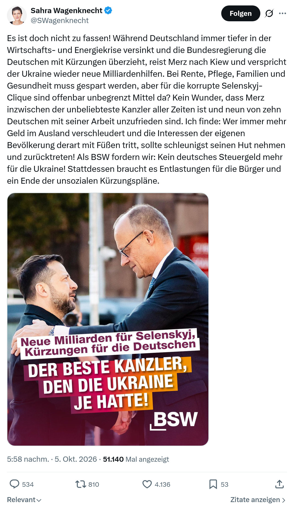 Sahra Wagenknecht: Es ist doch nicht zu fassen...