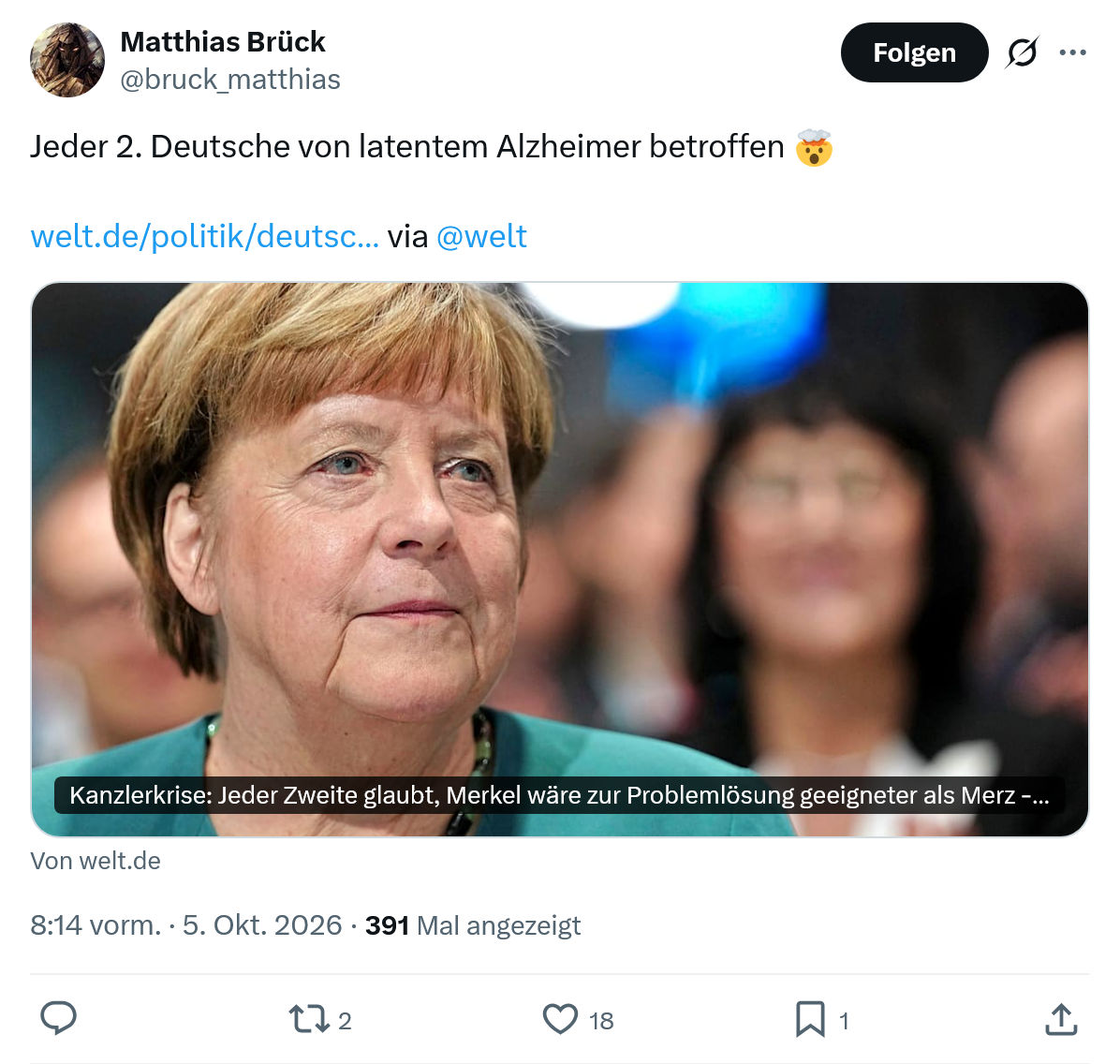 Matthias Brück: Jeder 2. Deutsche von latentem...