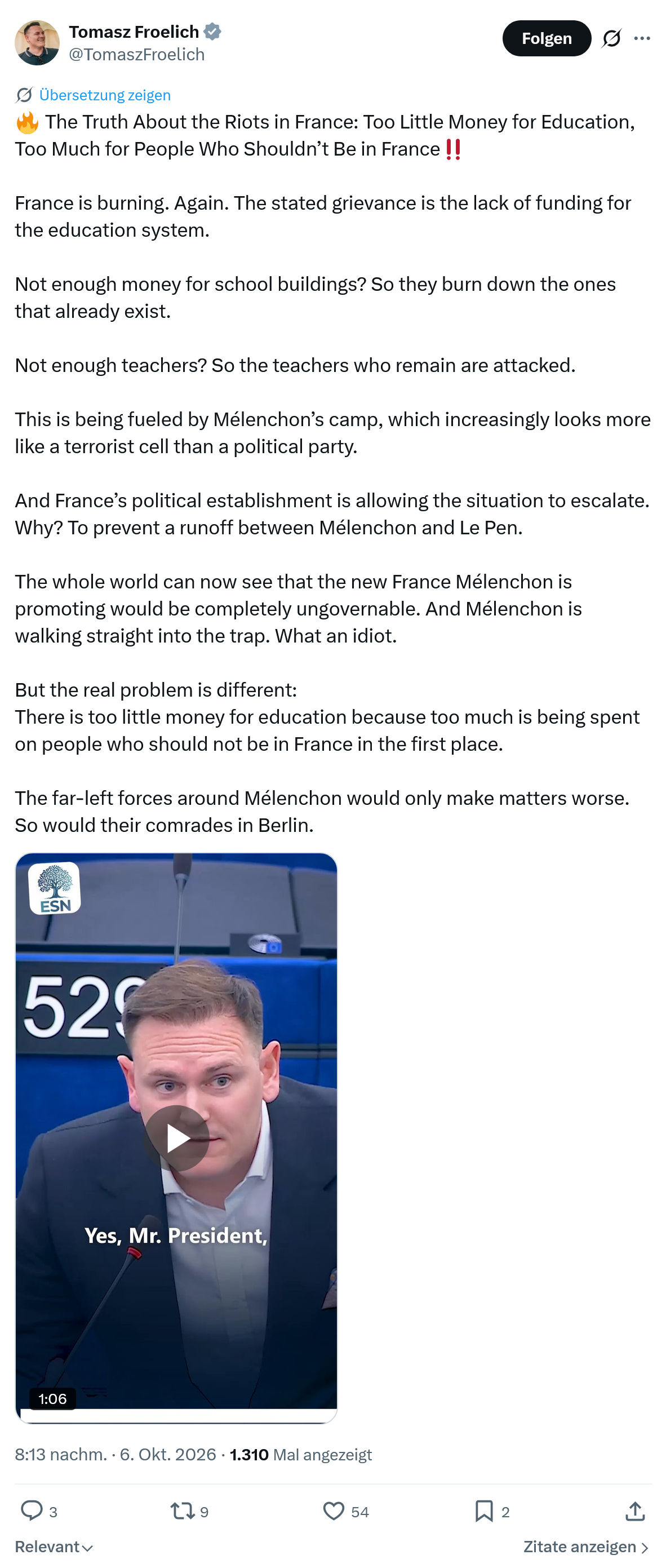 Tomasz Froelich: The Truth About the Riots...