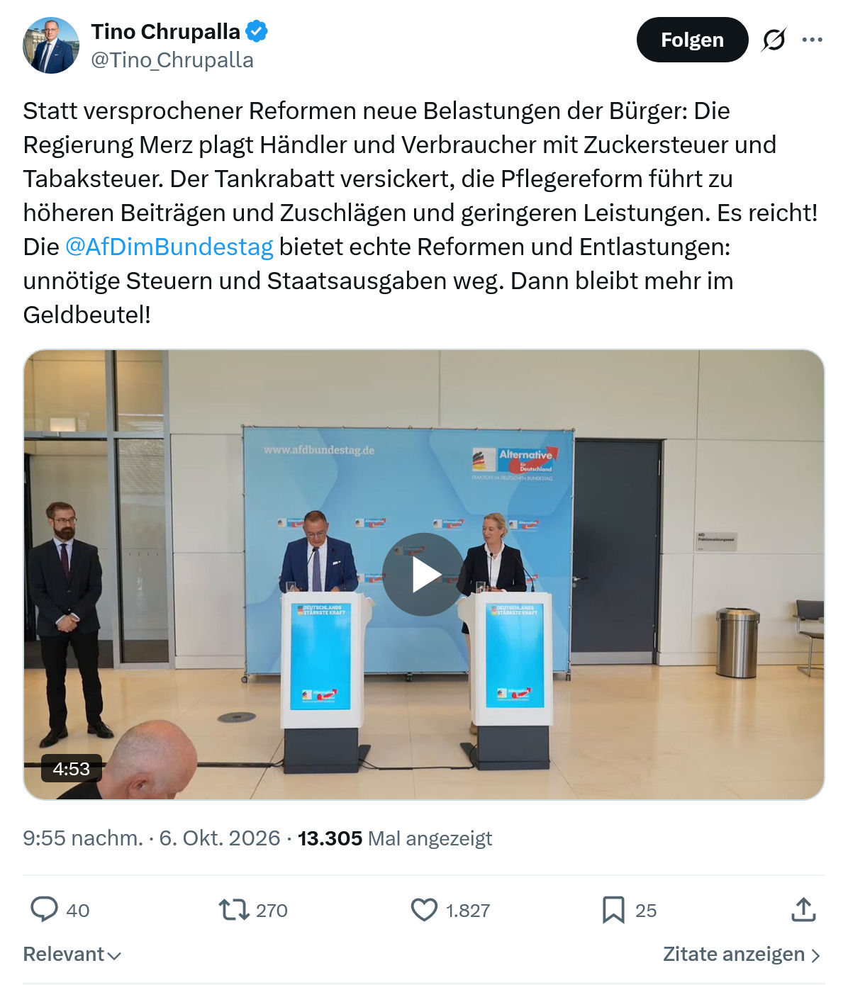 Tino Chrupalla: Statt versprochener Reformen...