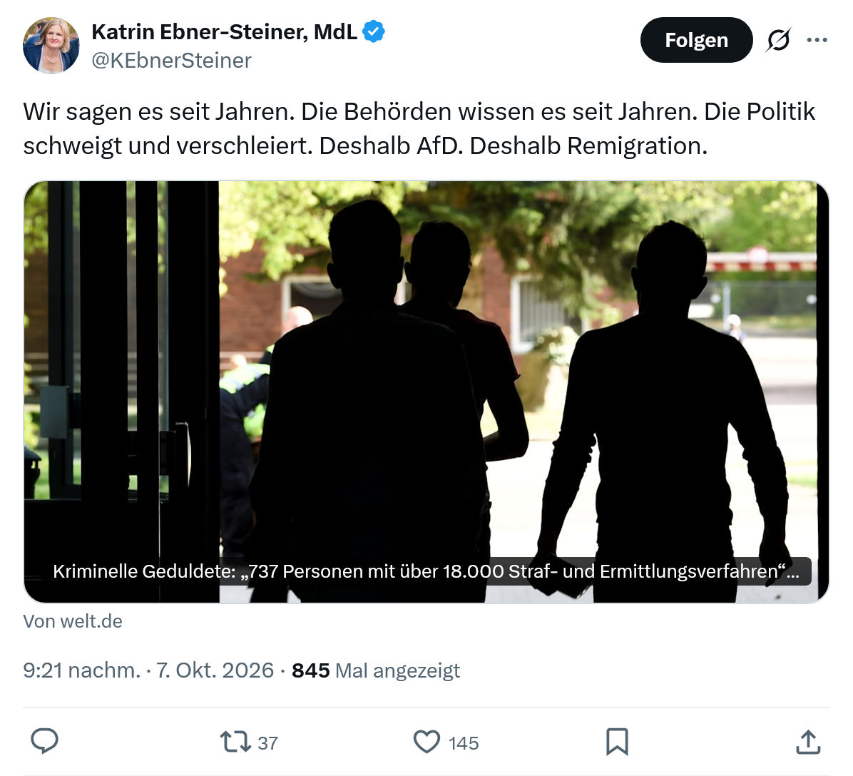 Katrin Ebner-Steiner: Wir sagen es seit Jahren...