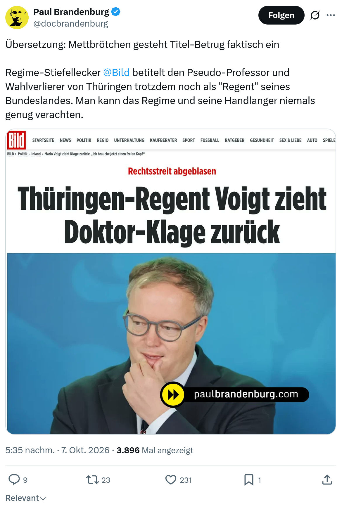 Paul Brandenburg: Übersetzung: Mettbrötchen...