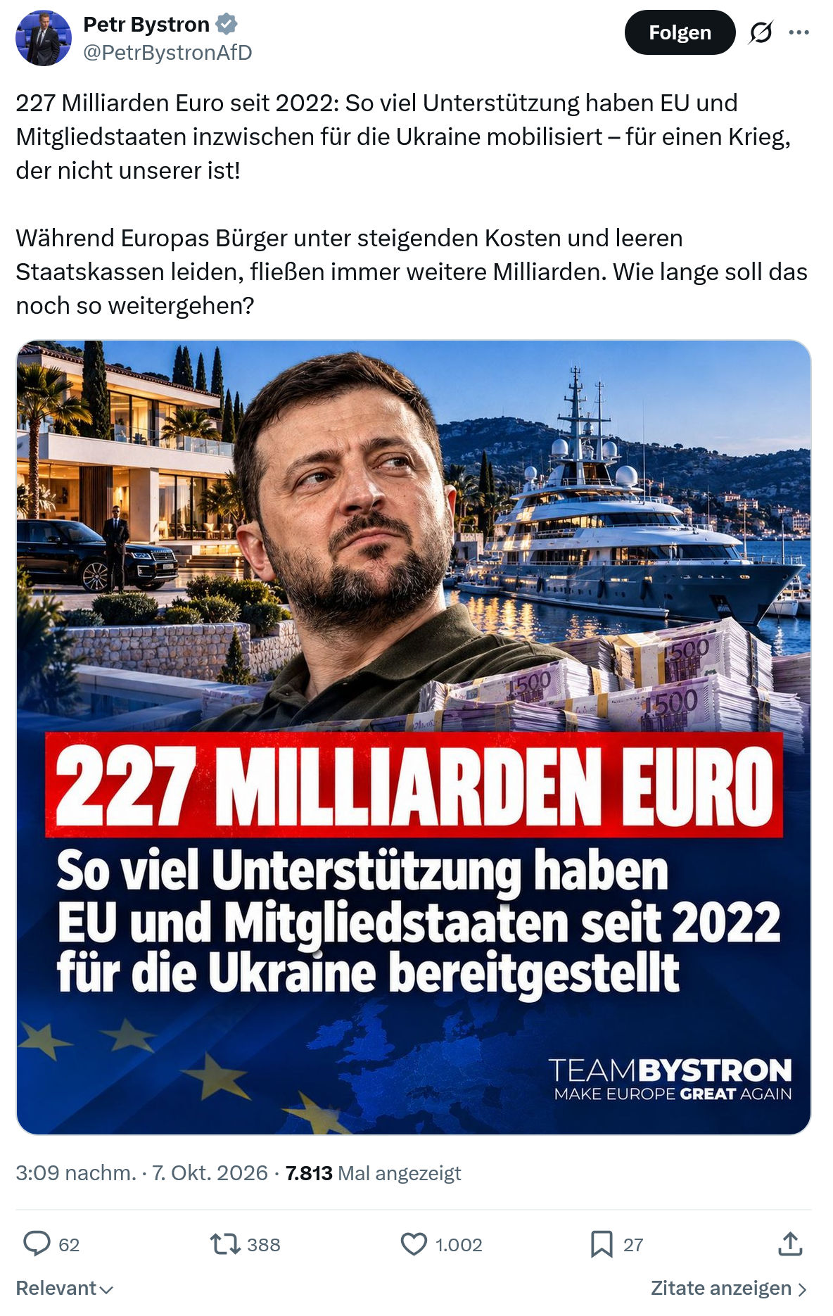 Petr Bystron: 227 Milliarden Euro seit 2022...