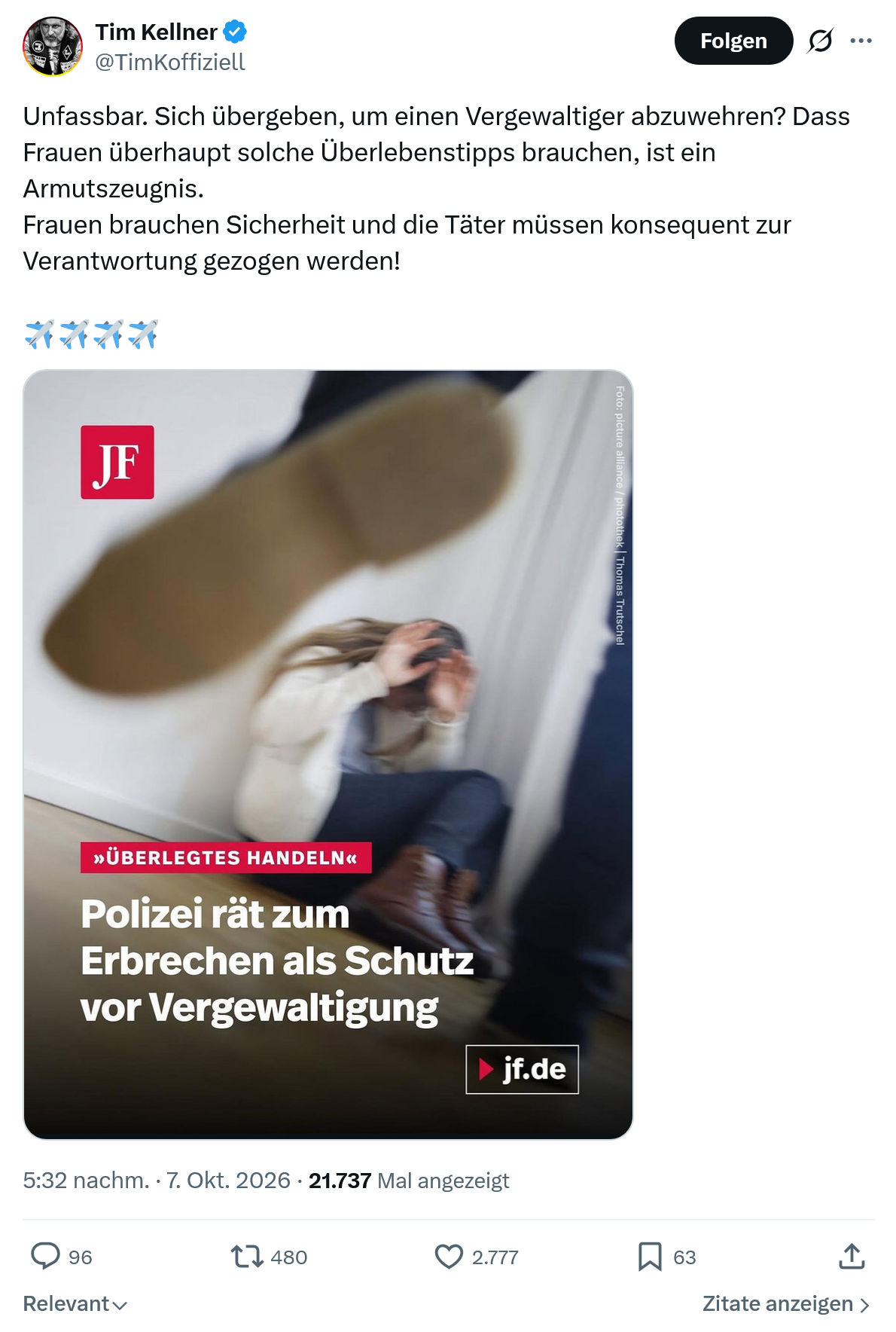 Tim Kellner: Unfassbar. Sich übergeben...