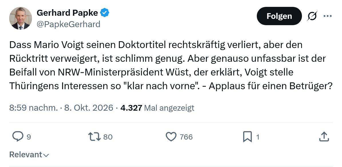 Gerhard Papke: Dass Mario Voigt seinen...