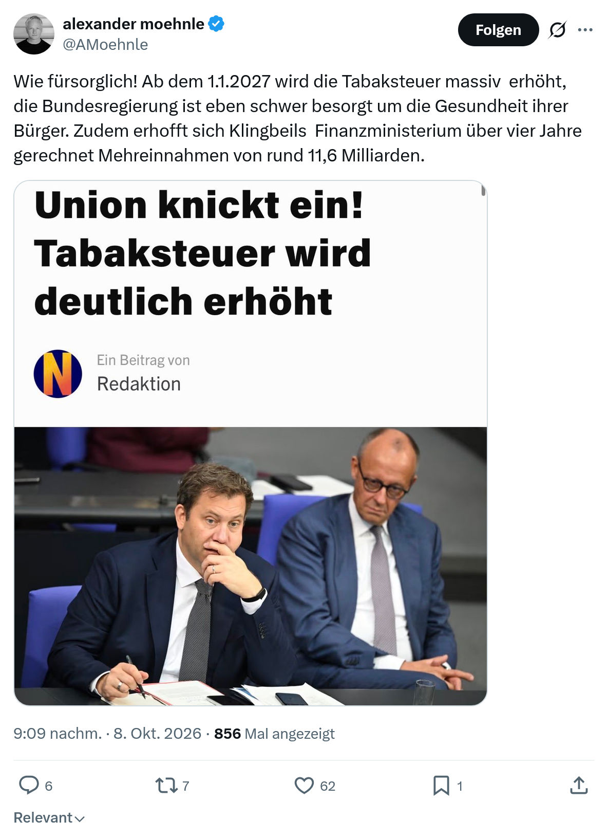 Alexander Moehnle: Wie fürsorglich...
